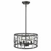 Homeroots 8.25 x 16 x 16 in. Amoret 4-Light Matte Black Convertible Pendant 398318